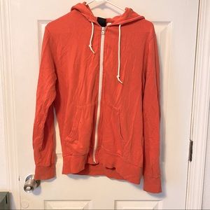 BDG coral zip up hoodie M
